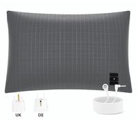 E-ROOM TREND Grounding Pillowcase | with 5m Grounding Cord | 10% Pure Conductive Silver Fiber 90% Organic Cotton Fit Standard UK Pillow | for Better Sleep Earthing Therapy (GP5176G) | 51 x 76cm