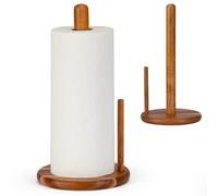 E-ROOM TREND Wooden Paper Towel Holder | Acacia Wood Natural Color Paper Holder Stand Countertop Kitchen Bathroom Roll Organizer | for Dining Table Home(ZJ001A)