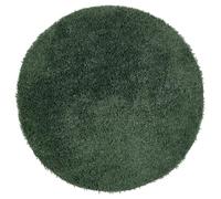 e-Rugs Contemporary Chicago Plain Thick Soft Deep Pile Shaggy Circle Rug, Forest Green - 133 x 133cm