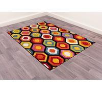 e-Rugs Contemporary Spectra Carved Marco Geometric Pattern Abstract Designer Floor Colourful Area Runner, Multi - 66 x 230cm