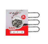 E & S 3 Pack 10 Inch Chainsaw Chain 3/8" LP Pitch .043" Gauge 40 Drive Links Semi-Chisel Chain Saw Chains for Husqvarna, Poulan, Craftsman, Greenworks and More Chainsaw Brands