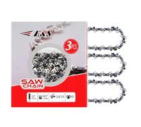 E & S 3 Pack 10 Inch Chainsaw Chain 3/8" LP Pitch .043" Gauge 40 Drive Links Semi-Chisel Chain Saw Chains for Husqvarna, Poulan, Craftsman, Greenworks and More Chainsaw Brands