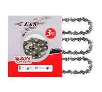 E & S 3 Pack 16 Inch Chainsaw Chain 3/8" LP Pitch .043" Gauge 55 Drive Links Semi-Chisel Chain Saw Chains for Husqvarna, Poulan, Craftsman, Greenworks and More Chainsaw Brands
