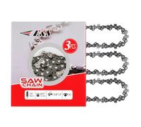 E & S 3 Pack 16 Inch Chainsaw Chain 3/8" LP Pitch .043" Gauge 56 Drive Links Semi-Chisel Chain Saw Chains for Husqvarna, Poulan, Craftsman, Greenworks and More Chainsaw Brands