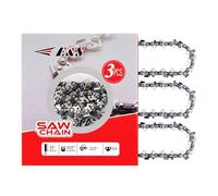 E & S 3 Pack 16 Inch Chainsaw Chain .325" Pitch .050" Gauge 66 Drive Links Semi-Chisel Chain Saw Chains for Husqvarna, Poulan, Craftsman, Greenworks and More Chainsaw Brands