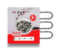 E & S 3 Pack 8 Inch Chainsaw Chain 3/8" LP Pitch .043" Gauge 34 Drive Links Semi-Chisel Chain Saw Chains for Husqvarna, Poulan, Craftsman, Greenworks and More Chainsaw Brands