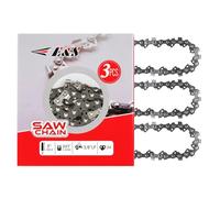 E & S 3 Pack 8 Inch Chainsaw Chain 3/8" LP Pitch .043" Gauge 34 Drive Links Semi-Chisel Chain Saw Chains for Husqvarna, Poulan, Craftsman, Greenworks and More Chainsaw Brands