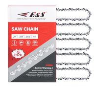 E & S 5 Pack 20 Inch Chainsaw Chain .325" Pitch .063" Gauge 81 Drive Links Semi-Chisel Chain Saw Chains for Oregon, Stihl, Husqvarna, Poulan, Craftsman, Greenworks and More Chainsaw Brands