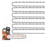 E & S 6 Pack 14 Inch Chainsaw Chain 3/8" LP Pitch .050" Gauge 50 Drive Links Semi-Chisel Chain Saw Chains for Oregon, Stihl, Husqvarna, Poulan, Craftsman, Greenworks and More Chainsaw Brands
