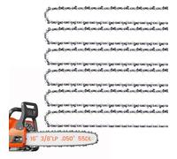 E & S 6 Pack 16 Inch Chainsaw Chain 3/8" LP Pitch .050" Gauge 55 Drive Links Semi-Chisel Chain Saw Chains for Oregon, Stihl, Husqvarna, Poulan, Craftsman, Greenworks and More Chainsaw Brands