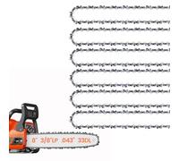 E & S 6 Pack 8 Inch Chainsaw Chain 3/8" LP Pitch .043" Gauge 33 Drive Links Semi-Chisel Chain Saw Chains for Oregon, Stihl, Husqvarna, Poulan, Craftsman, Greenworks and More Chainsaw Brands