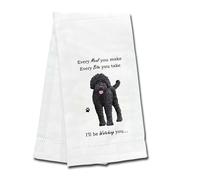 E&S Pets 711-121a Labradoodle, Dark Dog Kitchen Towel, Off-white