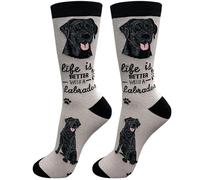 E&S Pets Pet Lover Socks - Dog & Cat Socks - Unisex Novelty Gifts, Black Labrador, One Size