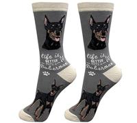 E&S Pets Pet Lover Socks - Dog & Cat Socks - Unisex Novelty Gifts, Doberman, One Size