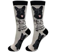E&S Pets Pet Lover Socks - Dog & Cat Socks - Unisex Novelty Gifts, German Shepherd Black, One Size
