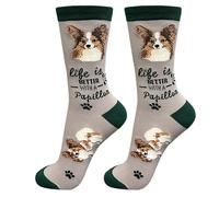E&S Pets Pet Lover Socks - Dog & Cat Socks - Unisex Novelty Gifts, Papillon, One Size