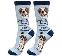 E&S Pets Pet Lover Socks - Dog & Cat Socks - Unisex Novelty Gifts, Saint Bernard, One Size