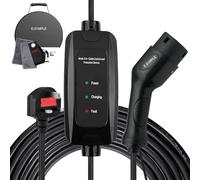 E-S1mple EV Charger Cable Type 2 to 3 Pin Plug 10M / 3KW / 13A / 3 Pin Plug EV Charger With LED Indicators, type 2 charging cable 3 pin Electric Car Charger IP65 Waterproof for EVs & PHEV