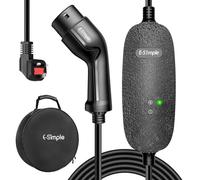 E-S1mple EV Charger Cable Type 2 to 3 Pin Plug 7.8M, Type 2 Charger 3 pin Type 2 Charging Cable 13A 3.3KW Electric Vehicle Charger IP65 with LED Indicators, Carry Bag & Microfiber Towel & Cable Tie