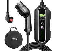 E-S1mple Portable EV Charger Cable Type 2 to 3 Pin Plug 5.5M/18Ft [6/8/10/13A] 3KW 3 Pin Electric Car Charger Type 2 Charging Cable 3 Pin IP65 with Timing Delay for EVs and PHEVs