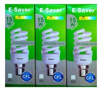 E-Saver - CFL Full Spiral - Energy Saving Light Bulbs - 15w