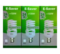 E-Saver - CFL Full Spiral - Energy Saving Light Bulbs -24w