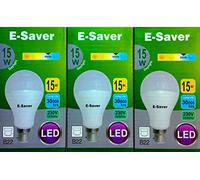 E-Saver - LED Standard GLS A70 (Globe) - Led Light Bulbs - 15w=135w (Pack of 3) - Daylight 6500k -1500Lm - Bayonet Light Bulb - (B22- B22d) Great for SAD - Snooker, Pool, Hobbies, Craft, Photography