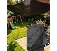 E.share 8ft x 12ft Garden Sun Shade Cloth with Grommets for Plant Covers, Porch, Pergola, Shade, Greenhouse, Black
