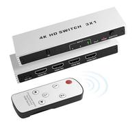 E-SHIDAI HDMI Switch 3 in 1 Out, 4K@60Hz HDMI Splitter with Remote, Support 4K 3D HDR, Compatible with Laptops, PC, Xbox Series, PS5 / PS4 etc