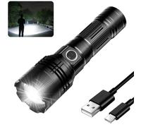 E-SHIDAI Rechargeable Flashlight, Tactical Flashlights 12000 High Lumens, USB C Bright Flashlights, Handheld Flashlights for Camping, Police, etc