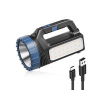 E-SHIDAI Solar Flashlight，Solar Powered Flashlight for Multi Function 8000 Lumens with Emergency，Portable Bright Camping Rechargeable Flashlights for Home, Outdoor Hiking, Power Outages