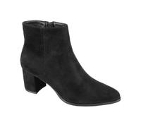 E. SHOES BY EMMA Women’s Boots Suede Ankle Block Heel Smart Casual Side Zip Ladies Boots (Black, Regular, UK Footwear Size System, Adult, Women, Numeric, Medium, 5)