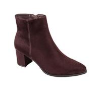 E. SHOES BY EMMA Women’s Boots Suede Ankle Block Heel Smart Casual Side Zip Ladies Boots (Plum, Regular, UK Footwear Size System, Adult, Women, Numeric, Medium, 6)