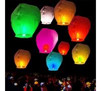 e-shop2door Pack of 5 Chinese Sky Flying Lanterns floating Khoom Fay Kong Ming(ECO Wirefree) (mix-color)