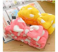 E Shopping Romantic Facial Spa Makeup Cleansing Cute Bow Velvet Elastic Headband (Random Colours) - Pack of 2