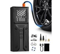 E-SMARTER Tyre Inflator Air Compressor, 6000mAh 150 PSI Bike Pump with Overinflate Protection, Fast Inflation Portable Tyre Inflator for Car LCD Display, Air Pump for Tyres and Other Inflatables