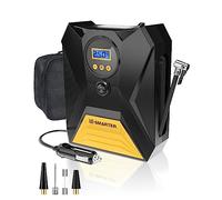 E-SMARTER Tyre Inflator Air Compressor, Car Tyre Inflator 12V, Car Tyre Pump with Memory Function, 3 Nozzle Adaptors, 20L/min Fast Inflation Car Pumps for Tyres, Car Pump for Car, Bike, Ball