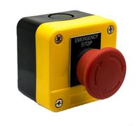 E-Stop Push Button Switch, 10A 110V-400V Emergency-Stop With 1NC Contact, IP40 Waterproof ABS/Copper Switch, 22Mm Mounting Hole For Industrial Machinery (Orange, 68.5x50.5mm)