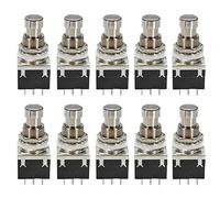 E Support™ 10 x 3PDT 9 Pin Box Stomp Guitar Effect Pedal Foot Switch True Bypass Metal Black