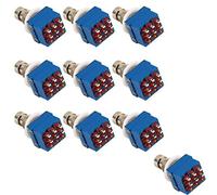 E Support™ 10 X 3PDT 9 Pins Box Stomp Guitar Effect Pedal Foot Switch True Bypass Metal Blue