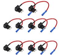 E Support™ 10Pcs 12V 24V Standard Add A Circuit Fuse Tap Piggy Back Blade Holder Plug Socket Car Motor