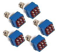 E Support™ 5 X 3PDT 9 Pins Box Stomp Guitar Effect Pedal Foot Switch True Bypass Metal Blue
