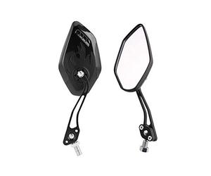 E Support™ Black Motorcycle Motorbike 8mm 10mm Rearview Side Mirror ATV Scooter Bike Flame Fire