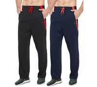 E-SURPA Men's Athletic Pant with Pockets Open Bottom Sweatpants for Men Workout, Exercise, Running - - Medium