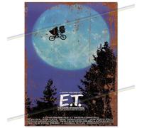 E.T 80s Sci-Fi Movie Metal Sign | Retro Vintage Mancave Shed Wall Plaque 20x15cm - Retro Alien Cinema Art for Garage & Home Bar - Novelty Gift UK