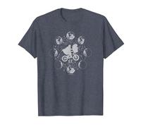 E.T. and Elliott Bicycle Moon Phases T-Shirt, Men, Heather Blue, X-Large