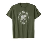 E.T. and Elliott Bicycle Moon Phases T-Shirt, Men, Olive Green, XX-Large