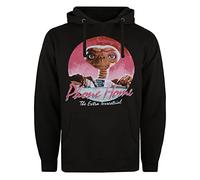 E.T Men's 80's Badge Hooded Sweatshirt, Black, X-Large