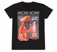 E.T Men's Phone Home T-Shirt in Black | Size: Small E.T Black S
