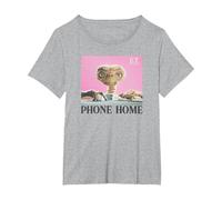 E.T. Phone Home Movie Poster Box View T-Shirt, Women's Plus, Heather Grey, 4X